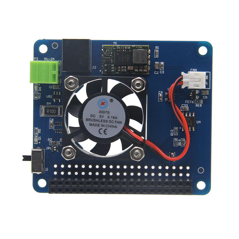 Geekworm Temperature Control Fan And Power Expansion Board + Acrylic Case + Copper Heat Sink Kit