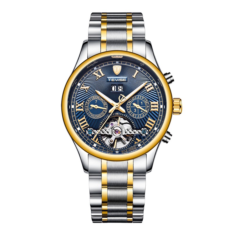 TEVISE 806 Military Wind Male Wristwatch Automatic Stainless Steel Luminous Mechanical Watche