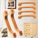 4pcs Varnish 96mm Wooden Cabinet Handle Pull Cupboard Drawer Pull Closet Door Hardware Handle