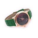 Red-crowned Crane Pattern Colorful Leather Strap Fashion Men Quartz Watch