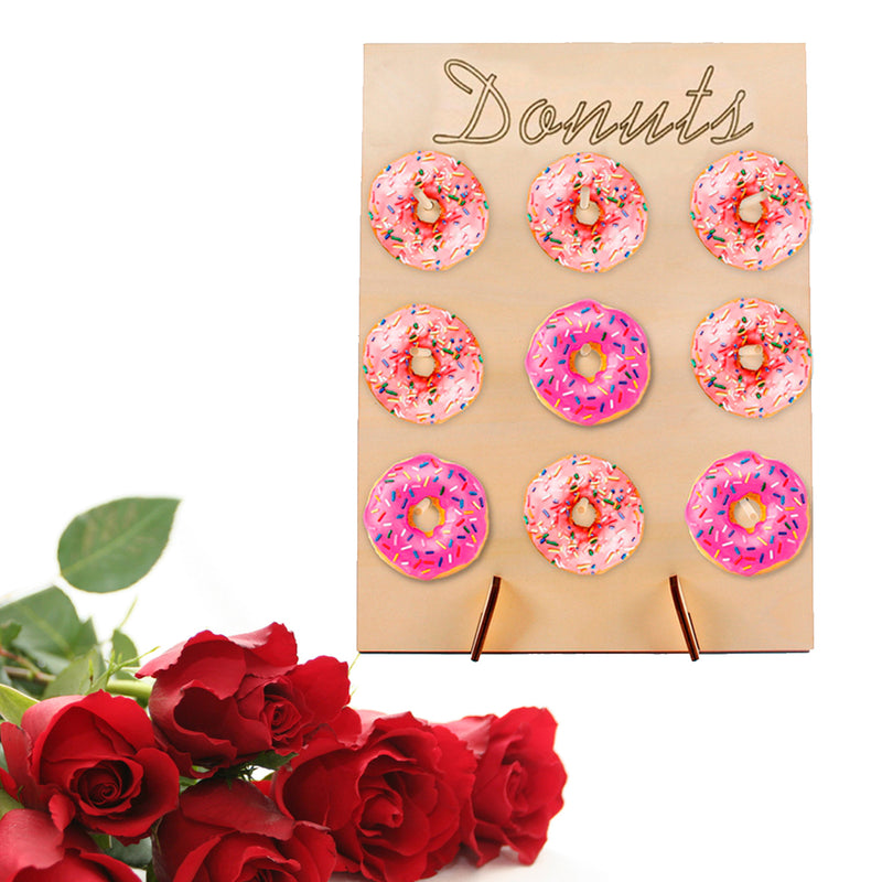 Wooden Donut Wall Candy Stand Table Holder Home Party Decorations Wedding Supply Sweet