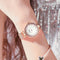 DOM G-1279 Crystal Casual Style Ladies Wrist Watch Mesh Steel Band Quartz Watch