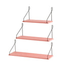 Pink Iron Wooden Bookshelf Wall Shelf Holder Rack Organizer Craft Storage Home Decoration