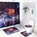 Firework Waterproof Bathroom Shower Curtain Panel Floor Mat Toilet Seat Cover
