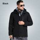 Man Electronic USB Heated Jacket Intelligent Heating Hooded Work Motorcycle Skiing Riding Coat