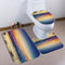 Waterproof Shower Curtain Non-Slip Rug Three Set  Bathroom Decor Blue Ocean Sunset