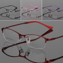 Eye Glasses Half Rimless Glasses Frame Eyeglasses Clear Lens Metal&TR90 Optical Glasses RX Spectacles