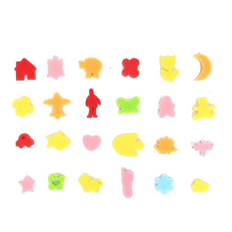 46Pcs Sponge Plastic Graffiti Drawing Kids Toys Children Painting Brush Flower