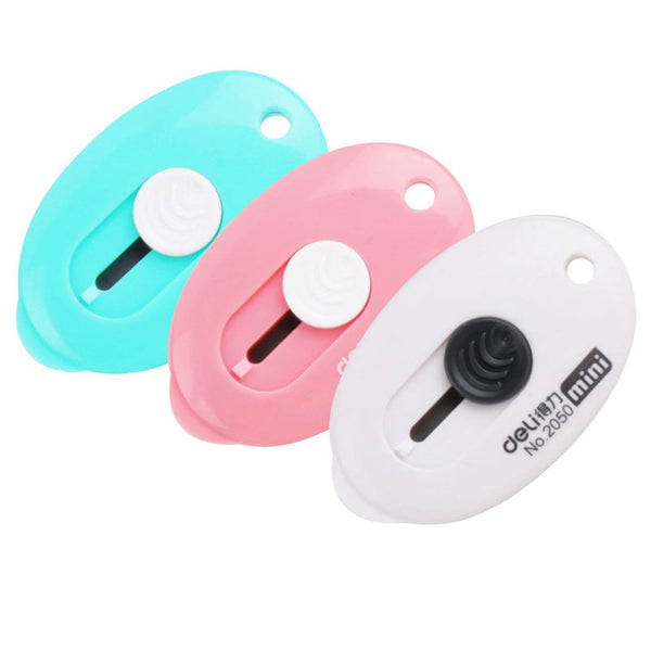 Deli Mini Retractable Utility Cutter Pocket Sized Mini Box Cutter Retractable Cutter Random Color
