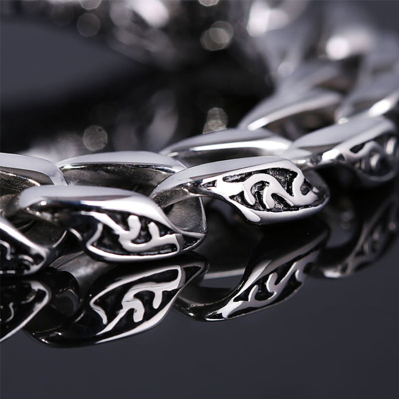 Men's Stainless Steel Polished Silver Heavy Huge Curb Link Chain Bracelet Bangle