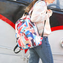 Canvas Backpack School Bag Camping Travel Bag Waterproof Graffiti 14 Inch Laptop Bag Shoulder Pack