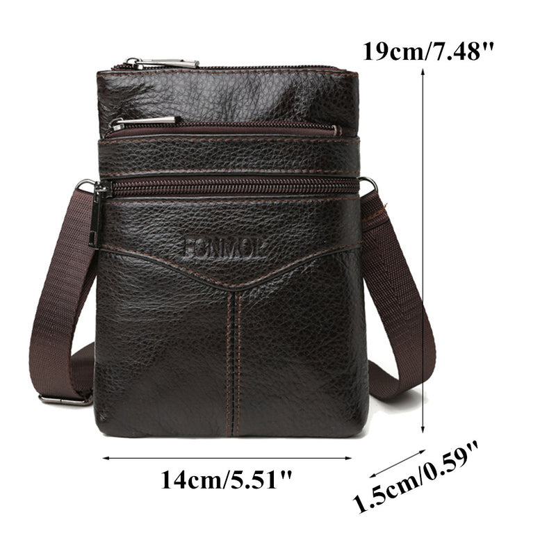 Fonmor Men Casual Genuine Leather Waist Packs Belt Bag Pouch Phone Waist Pack Male Small Crossbody Shoulder Bags High Quality