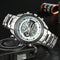 STRYVE S8016 Stainless Steel Calendar Stopwatch Chrono Alarm LED Dual Display Digital Watch