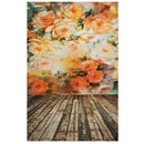 3x5FT Flower Wall Wood Floor Photography Backdrop Studio Prop Background