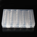 Coin Collection Box 100PCS 30MM Round Coin Case Transparent Storage Box Plastic Organizer Container