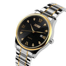 SKMEI 9101 Business Style Men Wrist Watch Full Steel Calendar Crystal Quartz Watch