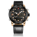 NAVIFORCE NF9097 Fashion Men Dual Display Watch Luxury Leather Strap Sport Watch