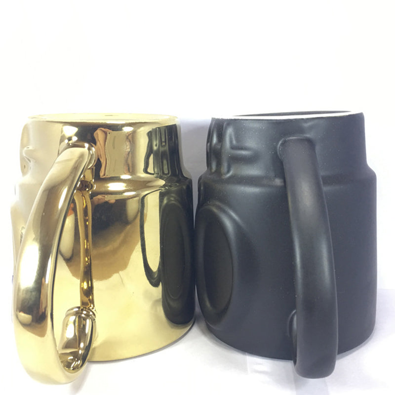 KCASA KC-FACE01 Creative Grimace Milk Beer Coffee Tea Ceramic Couple Mug Cup Glass Tumbler