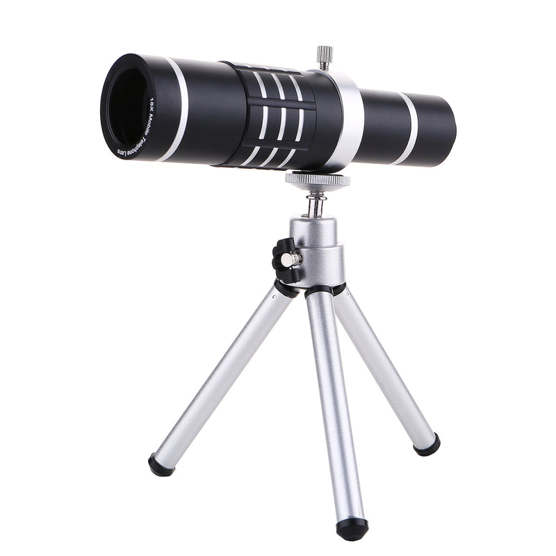 18X HD Zoom Monocular Waterproof Camping Metal Telescope Night Vision With Phone Holder