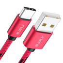 RAXFLY Nylon Braided Type C Fast Charging Data Cable 0.5M For Onplus 6 5T Xiaomi Mi8 Mi6 Mix 2s S9+