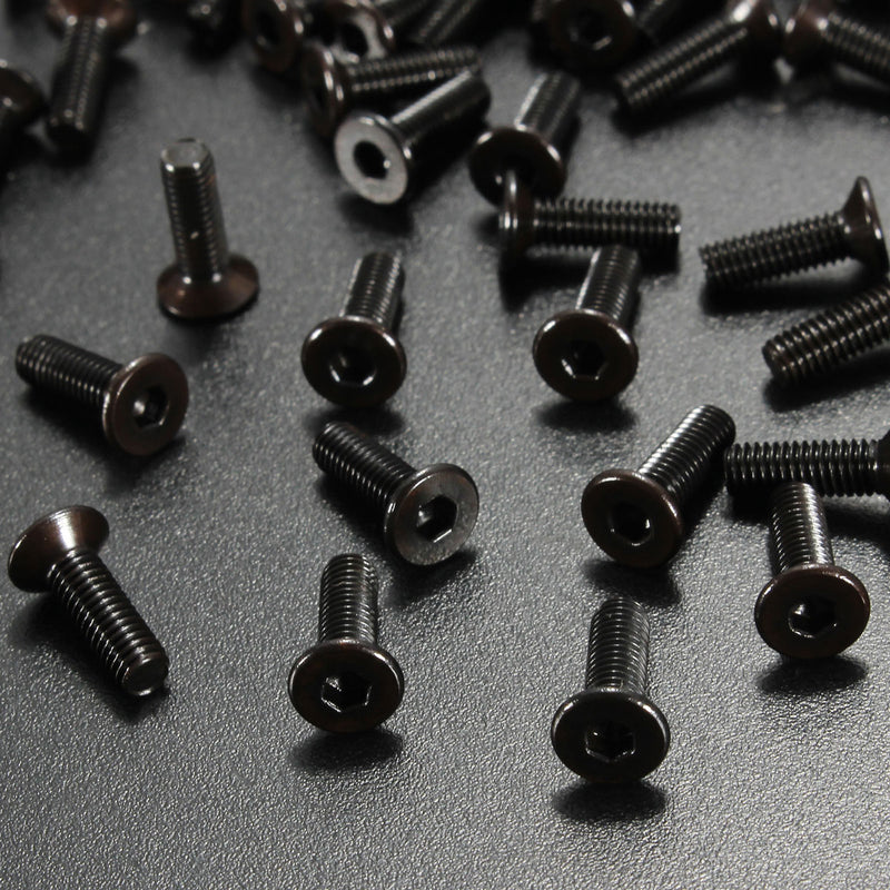 Suleve M3CH4 100Pcs M3 Carbon Steel Countersunk Hex Socket Screw 6-20mm Flat Head Hex Screw Metric