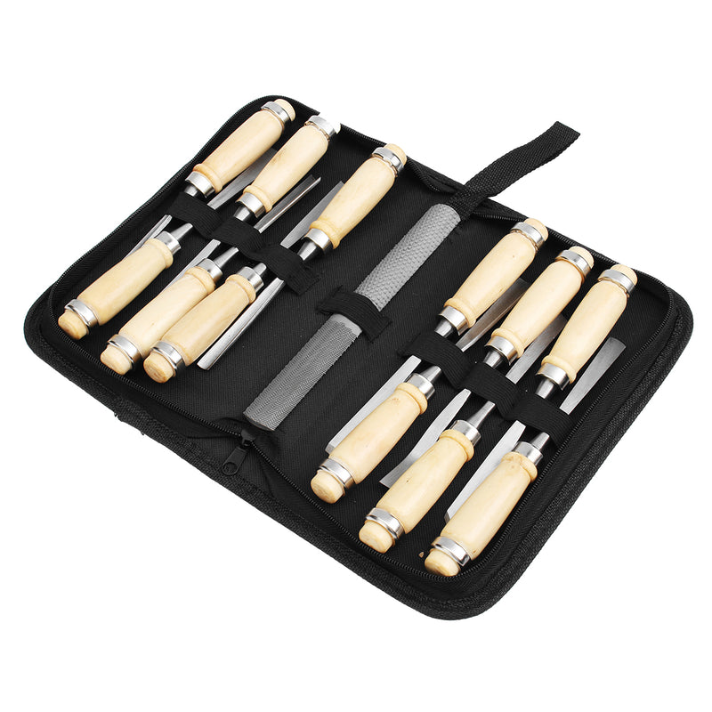 14Pcs Wood Carving Hand Chisel Tools Set Woodworking Professional Gouges Kit