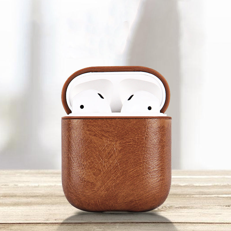 PU Leather Shockproof Earphone Protective Case For Apple AirPods 2016 & 2018