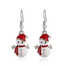 Sweet Earring Drop Earrings Red Christmas Snowman Rhinestone Earrings Cute Jewelry For Women