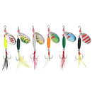 6pcs Spoon Metal Fishing Lures Crankbaits Bass Tackle Hooks Set Spinner Baits