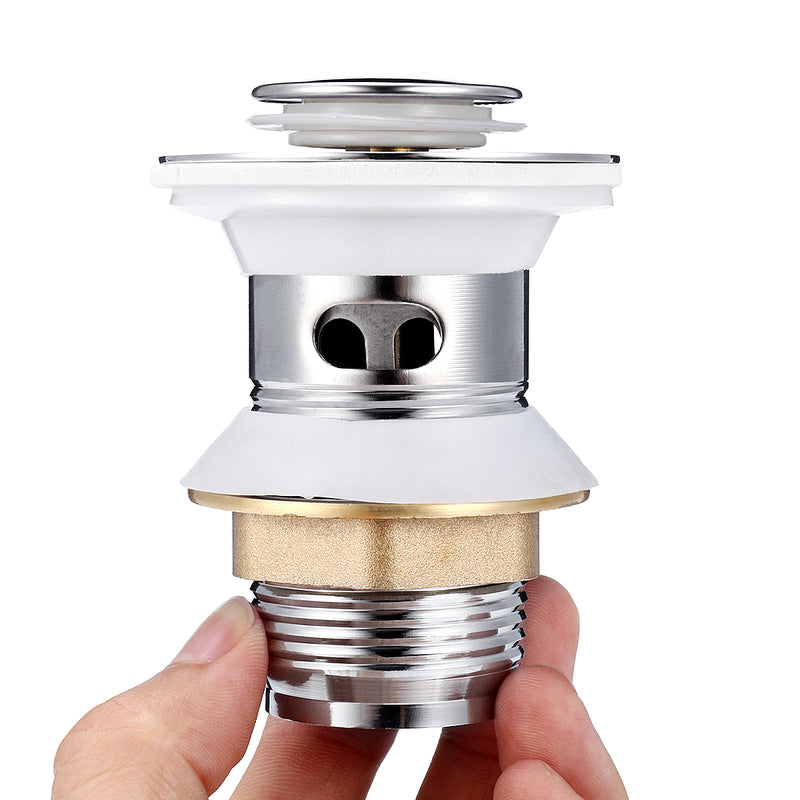 Chrome Click Clack Slotted Sprung Pop Up Push Button Sink Basin Waste Faucet