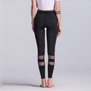 Women Quick-drying Net Yarn Yoga Pants Black High Waist Elastic Running Fitness Slim Sport Gym