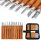 12Pcs Wood Carving Tool Woodcut Steel Hand Cutter Whetstone Set SK2 Cutter DIY Tool