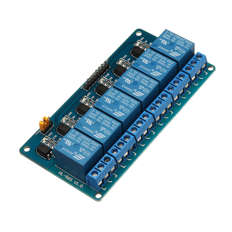 BESTEP 6 Channel 24V Relay Module Low Level Trigger With Optocoupler Isolation