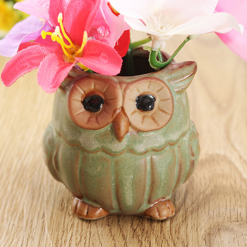 Garden Ceramic Owl Succulent Plants Flower Pot Mini Plant Planters Home Garden Decor