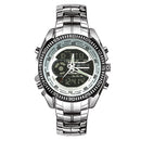 STRYVE S8016 Stainless Steel Calendar Stopwatch Chrono Alarm LED Dual Display Digital Watch