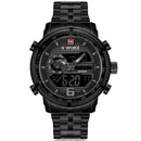 NAVIFORCE NF9119 Men Watch Luxury Dual Display Stainless Steel Strap Business Quartz Watch