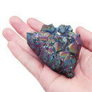 Purple Rainbow Aura Quartz Natural Point Cluster Gemstone Crystal Home Decorations