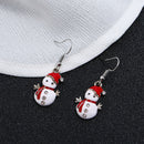 Sweet Earring Drop Earrings Red Christmas Snowman Rhinestone Earrings Cute Jewelry For Women