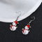 Sweet Earring Drop Earrings Red Christmas Snowman Rhinestone Earrings Cute Jewelry For Women