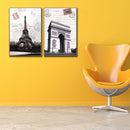 Miico Hand Painted Combination Decorative Paintings Paris Landscape Paintings Wall Art For Home Decoration