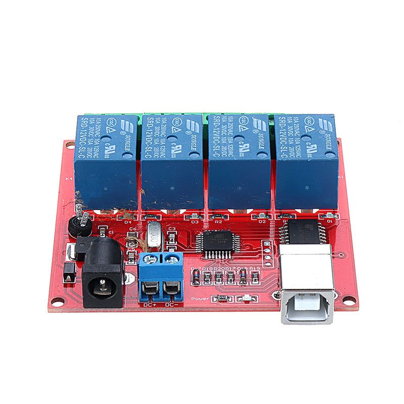 4CH Channel 12V Computer USB Control Switch Free Drive Relay Module PC Intelligent Controller