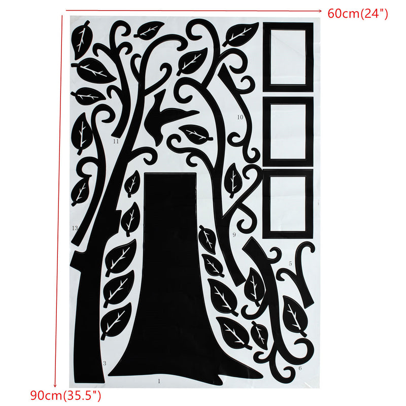 2.5M Removable Memory Tree Picture Frames Wallpaper Photo Wall Stickers Decor Bird Room Wall Black