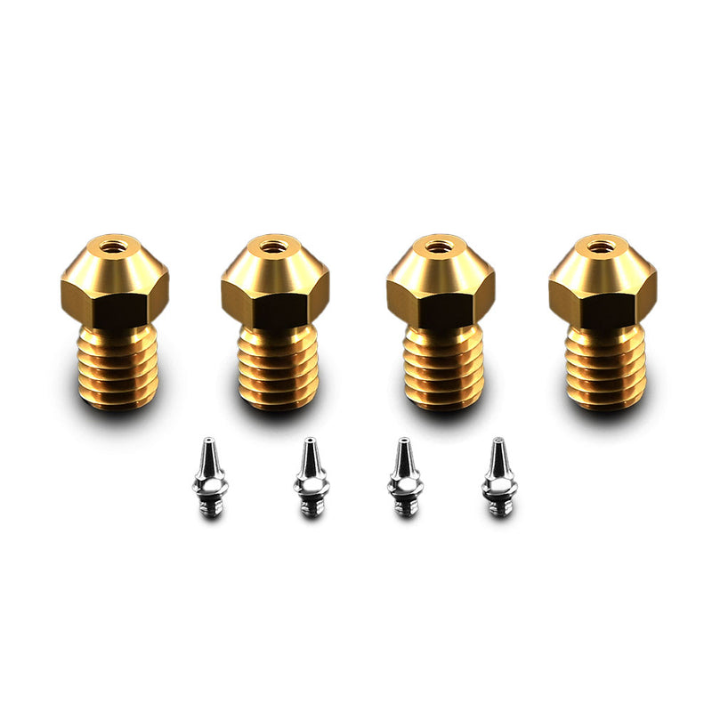 TWO TREES M6 Thread Brass Nozzle Adapter Set 0.2/0.3/0.4/0.5mm Tip 1.75mm filament for 3D Printer
