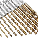 Drillpro 13pcs 1.5-6.5mm 1/4 Inch Hex Shank High Speed Steel Twist Drill Bit Set