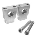 Pair 7/8 inch 22mm Motorcycle CNC Universal Alumium Handlebar Riser Clamp Taper Silver/Black