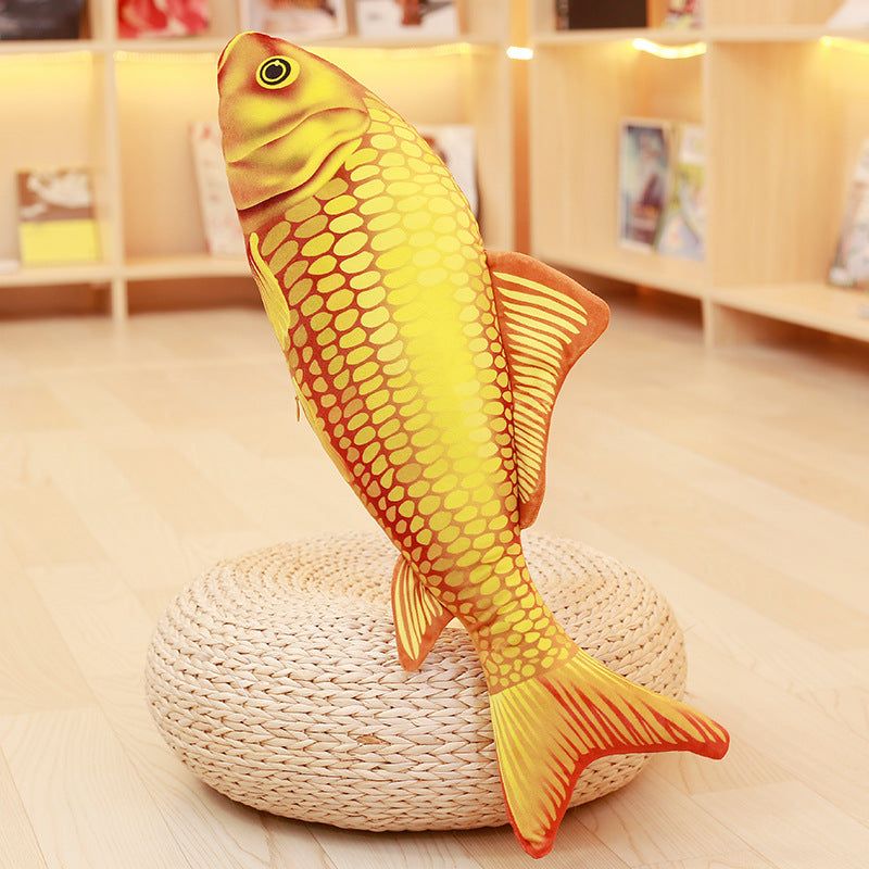 KCASA KC Taisho Showa Red White Gibel Carp Golden Koi Fish Stuffed Plush Toy Cotton Goldfish Cushion