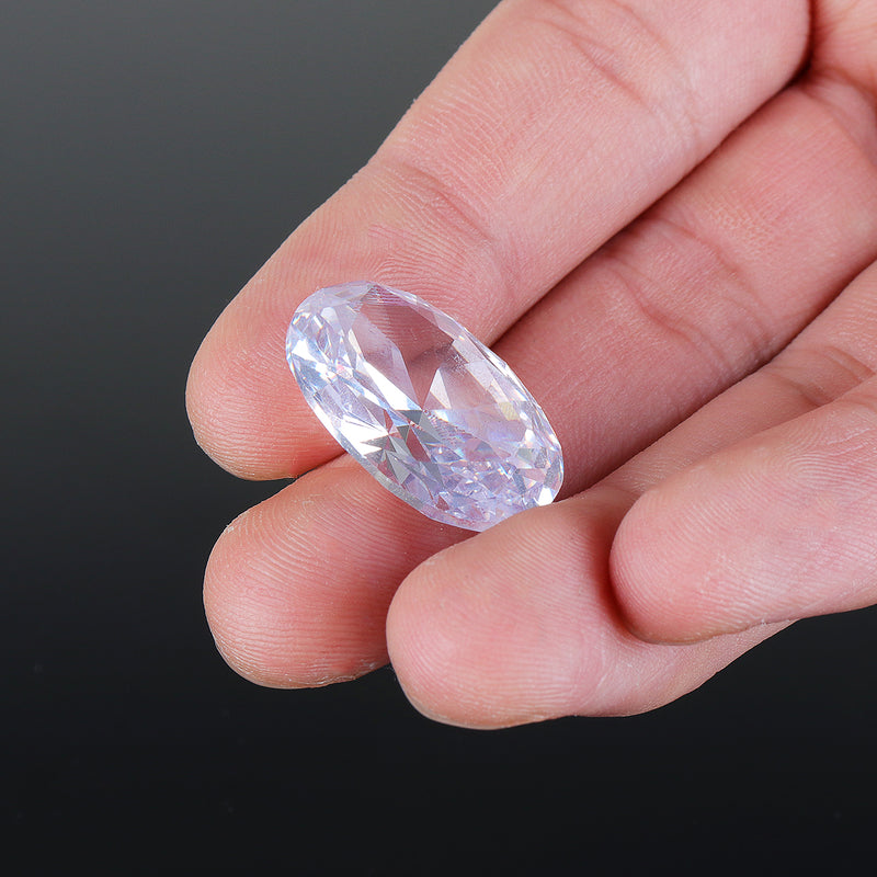 18*25mm White Zircon Sapphire Diamond Oval Cut Loose Gemstones AAA Craft Decorations