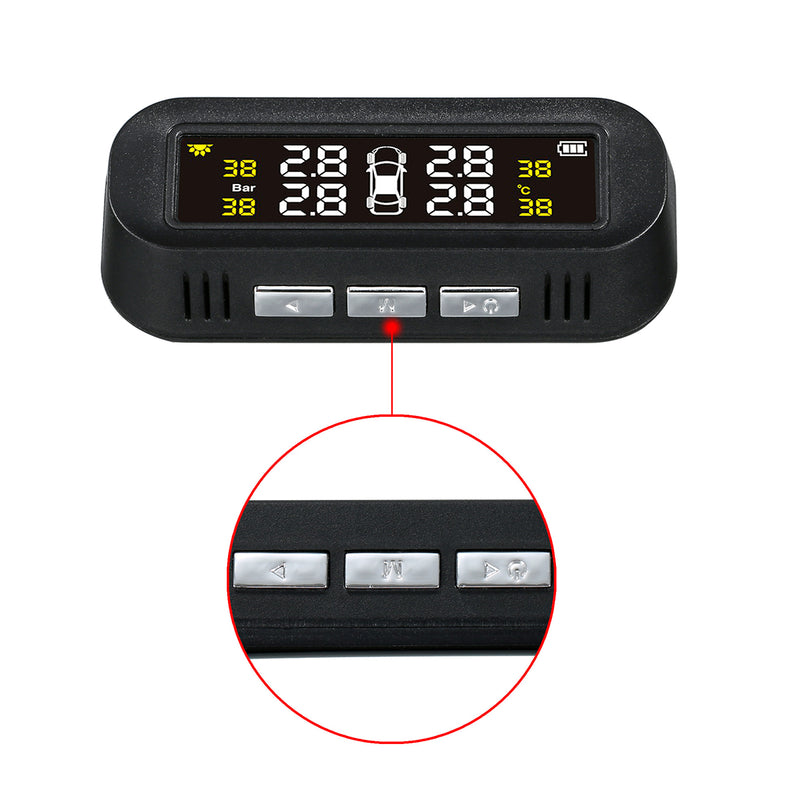 External Solar Voice Tire Pressure Monitoring System USB Pressure Detector Monitor Built-in Sensor
