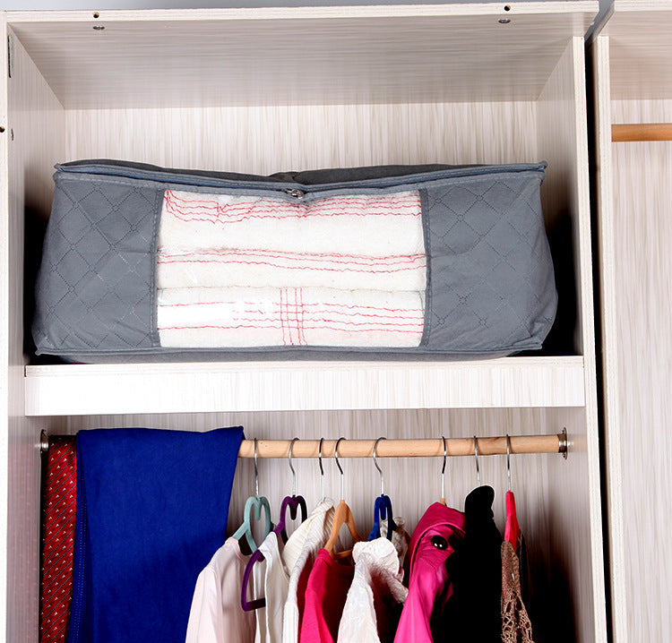 High Capacity Clothes Quilts Storage Bag Folding Organizer Bags Bamboo Portable Storage Container