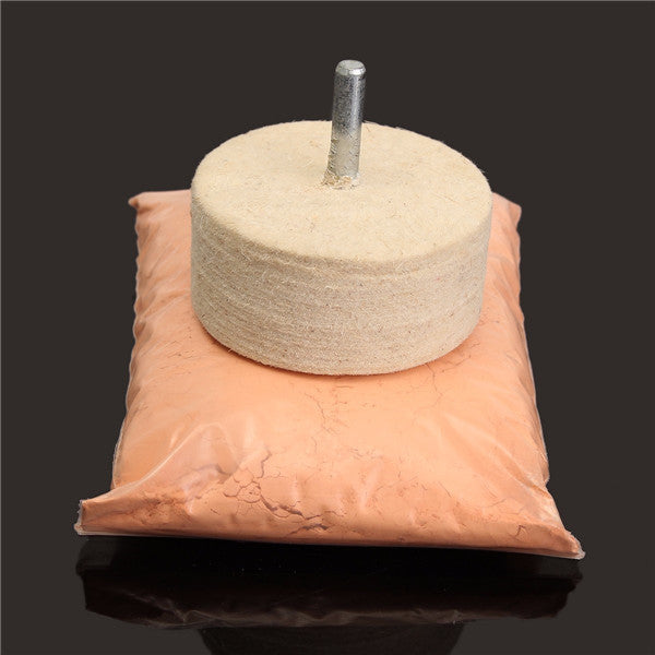 8Oz 230g Cerium Oxide Polishing Powder with 2 Inch Felt Polishing Wheel